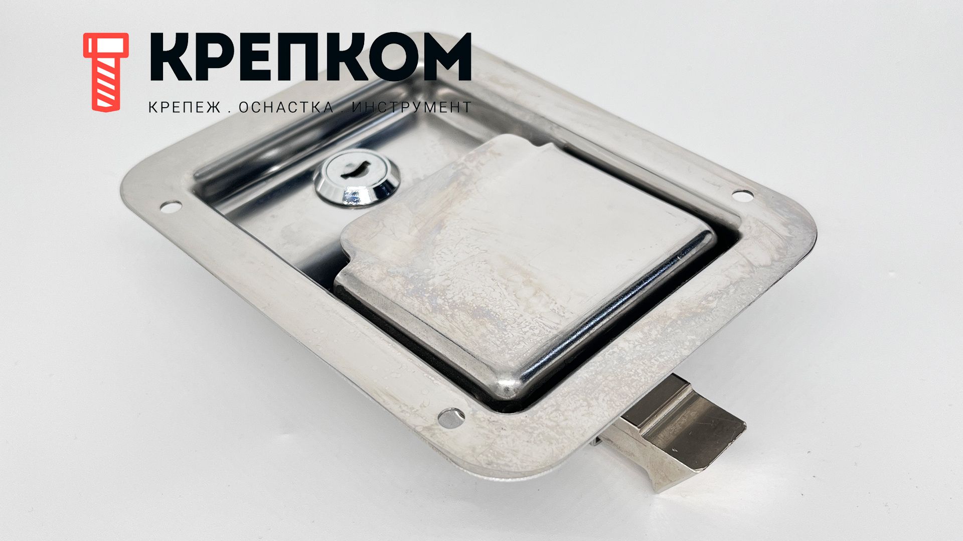 Замок внутренний с защелкой и ключом N64, нержавеющая сталь - фото