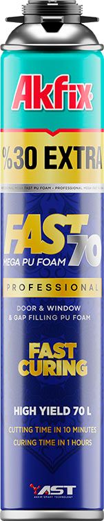 Пена монтажная профессиональная быстросохнущая FAST70 Akfix, 1000 гр - фото