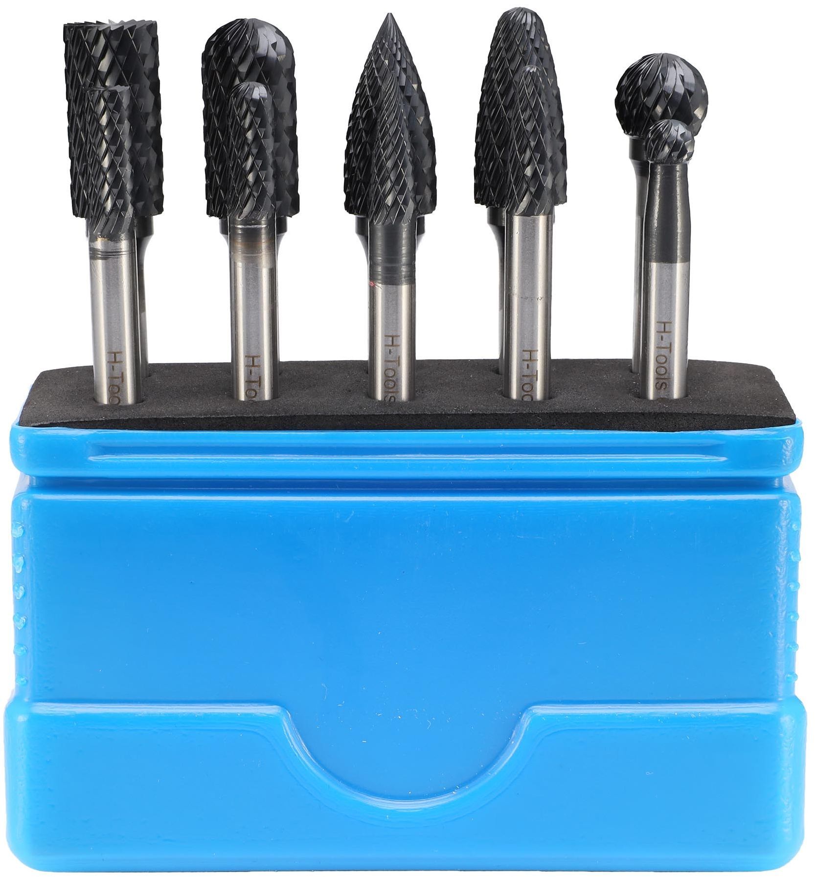 Набор борфрез твердосплавных 6 мм HM TiALN H-Tools Mini-Box 116002FHT, 10 шт - фото