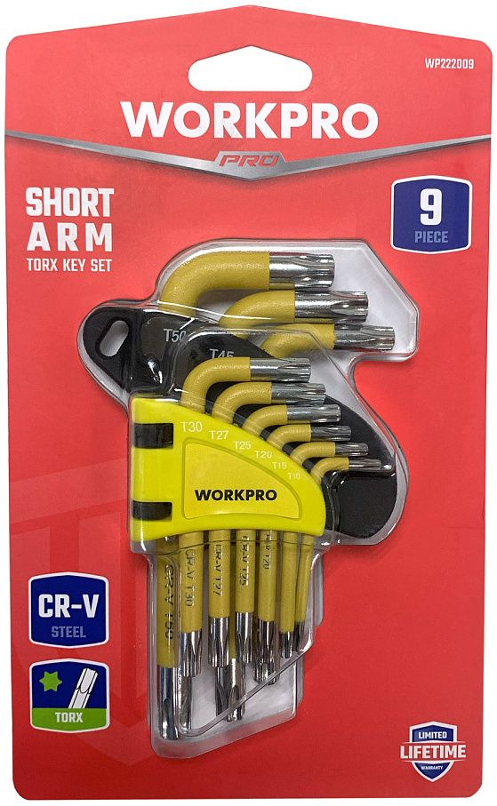 Набор ключей TORX в держателе Т10-Т50 Workpro WP222009, 9 штук - фото