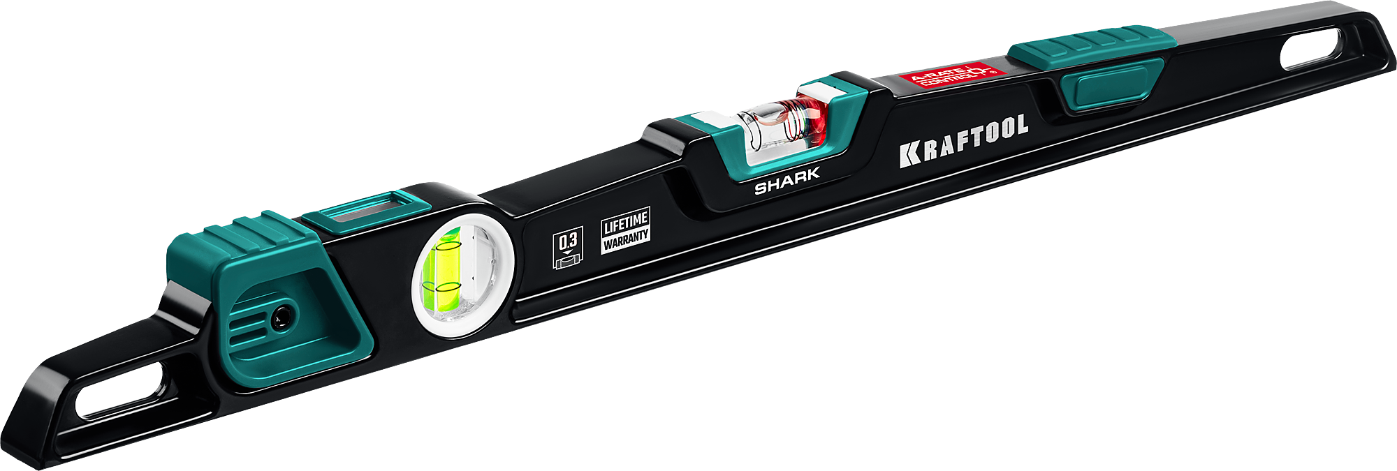 Уровень литой 600 мм с глазком a-rate control Shark Kraftool 34920-60 - фото