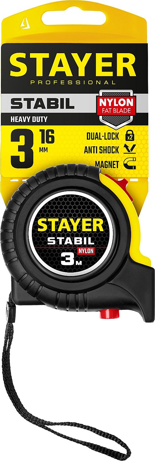 Рулетка измерительная 3 м х 16 мм Stayer Stabil Professional 34131-03 - фото
