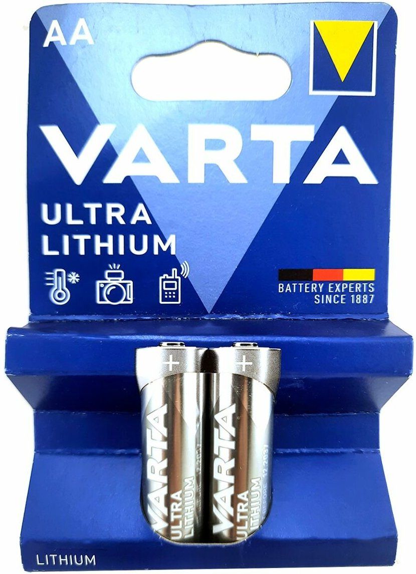 Батарейка 6106 литиевая пальчиковая АА 1,5 В Varta 6106301402М, 2 шт в блистере - фото