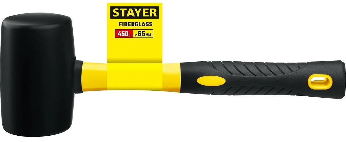 Киянка резиновая с фиберглассовой рукояткой Stayer PROFI, черная - фото