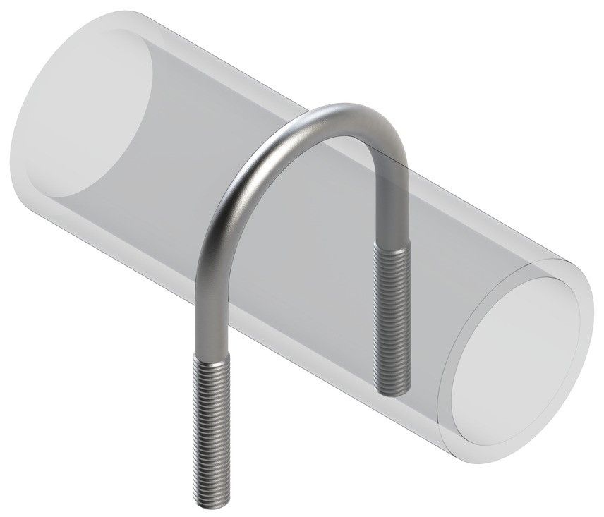 Хомут U-образный 131-140 мм M16 TUB Termoclip 09403030, оцинкованная сталь - фото