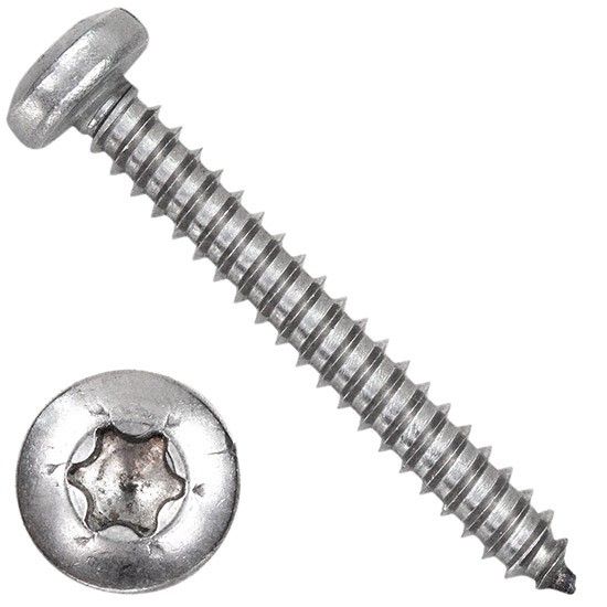 Саморез с полукруглой головкой 4х30 T20, ISO 14585 (DIN 7981) форма C, нержавеющая сталь А2 - фото