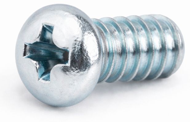Винт с полукруглой головкой (полусфера) и шлицем PH, оцинкованная сталь - фото
