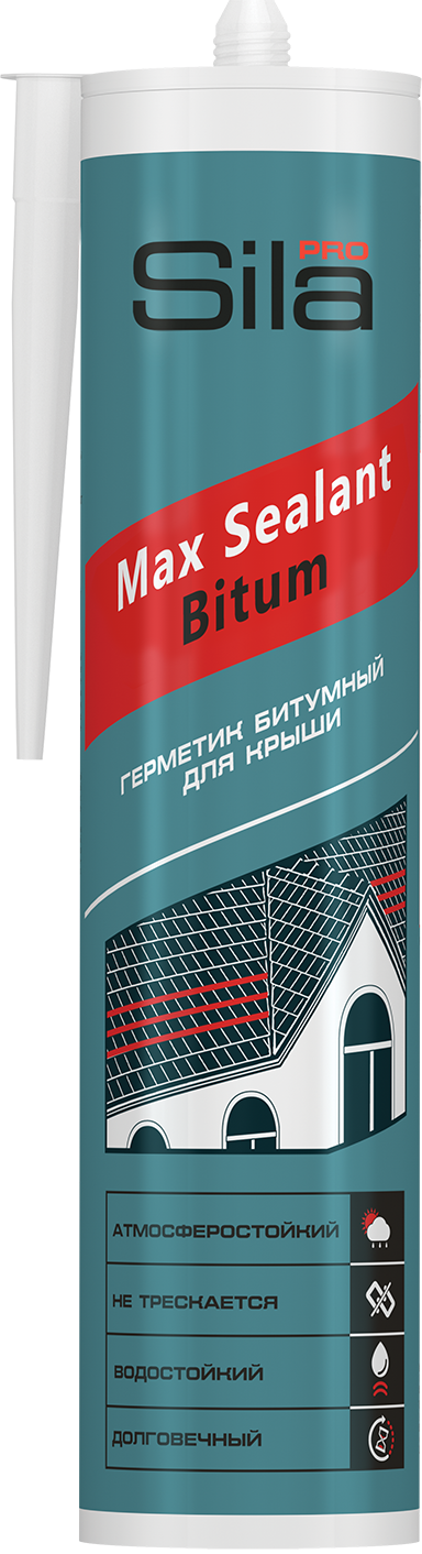 Герметик битумный для крыши Max Sealant Bitum Sila Pro чёрный, 280 мл - фото