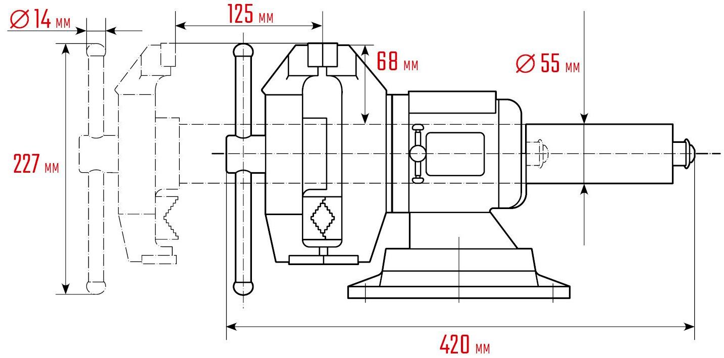 Тиски слесарные многофункциональные 125 мм Kraftool 3D Multi-Purpose 32706-125 - фото