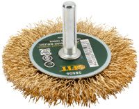 Корщетка дисковая для дрели 60 мм, витая латунированная проволока 0,3 мм FIT 38506