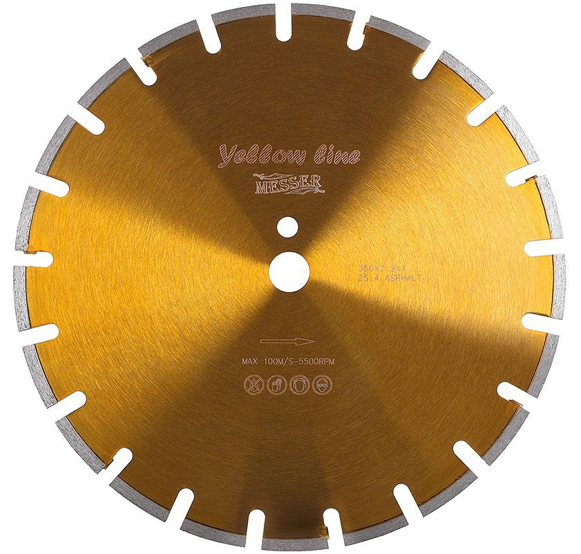 Диск алмазный сегментный YL по асфальту 350 мм, Messer 01-12-351 - фото