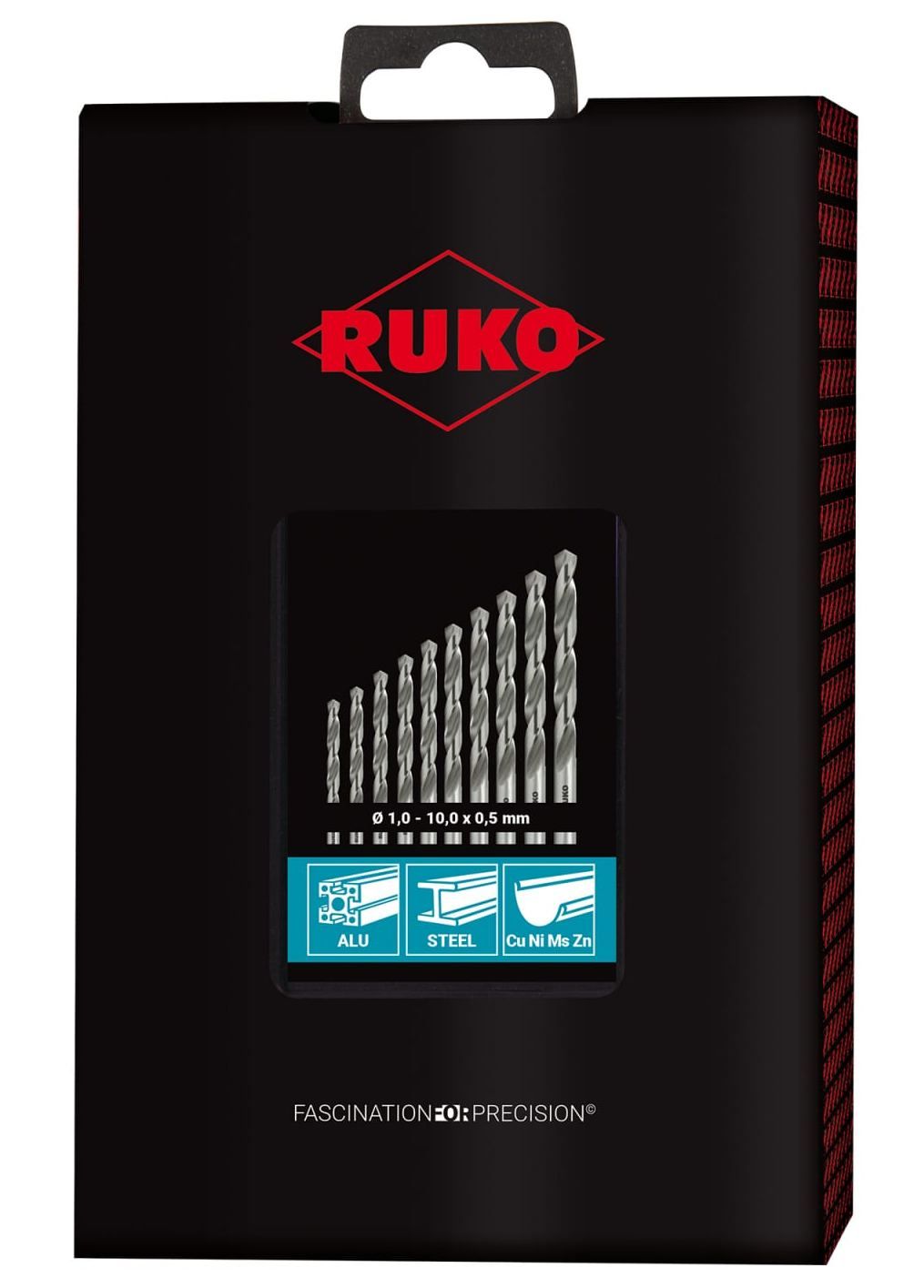 Набор сверл по металлу 1-10 мм HSS-G DIN 338 RUKO 214214RO - фото