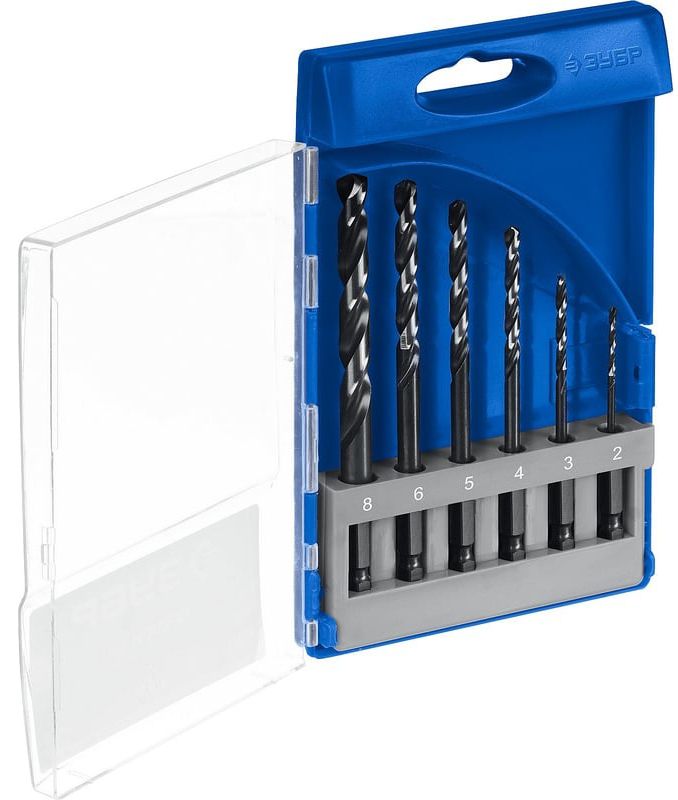 Набор сверл по металлу шестигранный хвостовик E1/4" 135° Impact Ready ЗУБР, сталь Р6М5 - фото