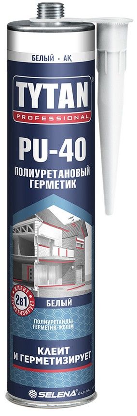 Герметик полиуретановый 310 мл TYTAN Professional PU 40 66244 белый - фото