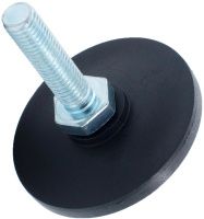 Опора регулируемая с круглым основанием 60 мм и резьбовым стержнем М10х40 60М10-40ЧН, пластик, черная (RAL 9005)