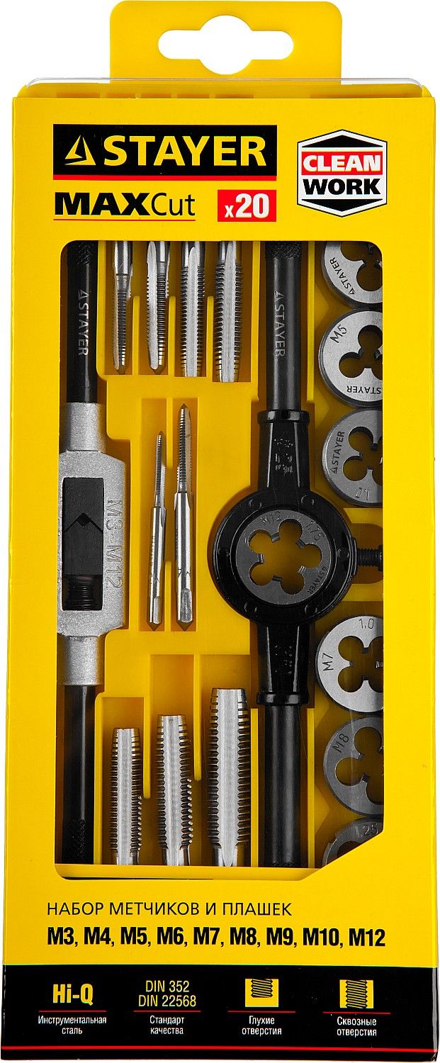 Набор метчиков и плашек MaXCut Master Stayer 28012-Н20, 20 шт - фото