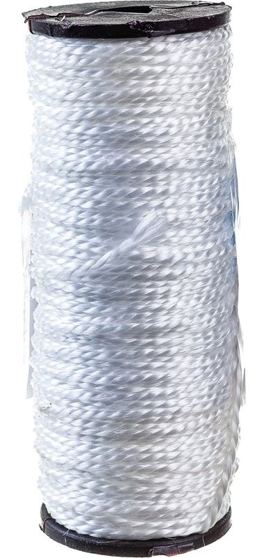 Шнур крученый полипропиленовый 2 мм 50 м СИБИН 50529, белый - фото