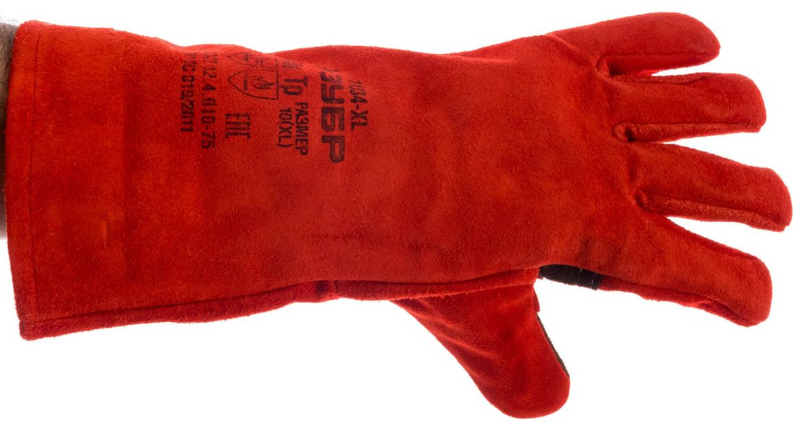 Краги термостойкие спилковые с подкладкой XL (10) для сварочных работ ЗУБР 11334-XL - фото