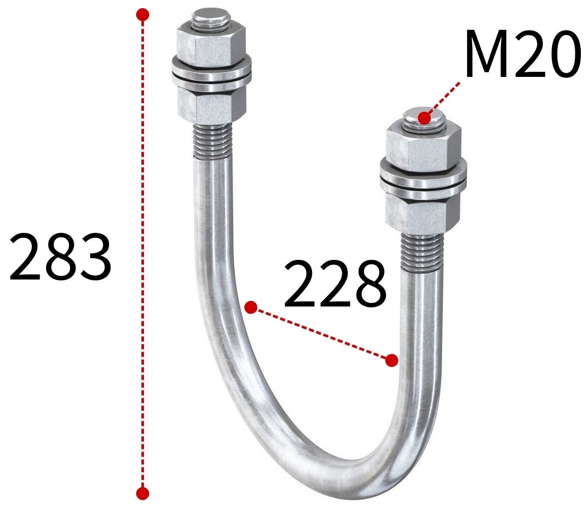 U-образная скоба для тяжелых нагрузок Fischer FMPSU 200 547942, горячеоцинкованная сталь - фото