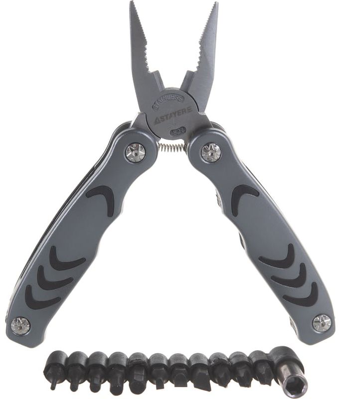 Инструмент многофункциональный мультитул 12 в 1 с битами Professional Stayer 22852 - фото