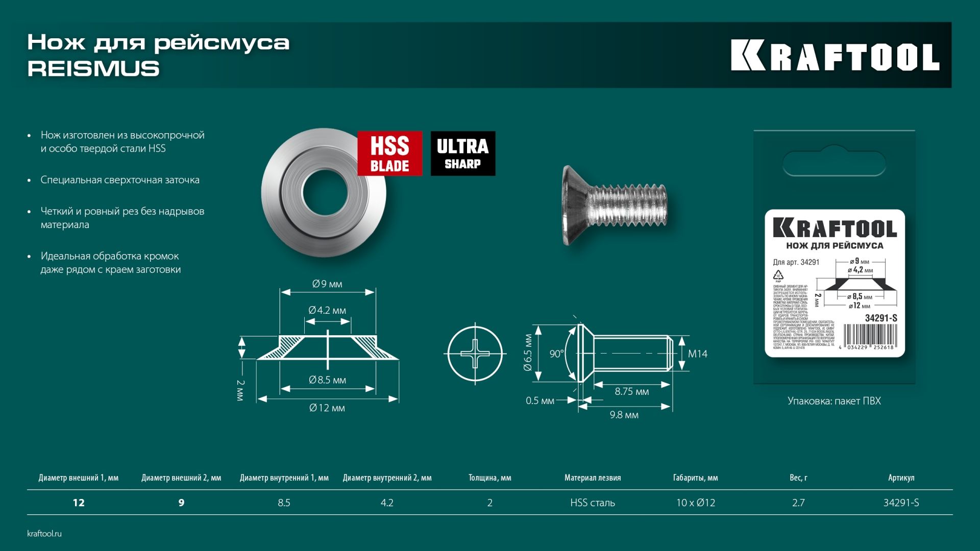 Нож для рейсмуса Kraftool 34291-S - фото