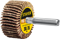 Круг шлифовальный лепестковый 30х15 мм Р80 на шпильке Stayer 36606-080
