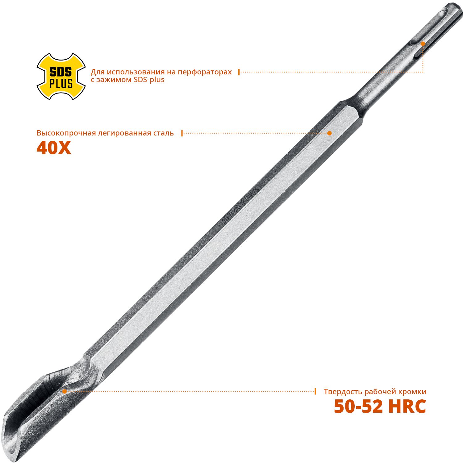 Зубило-штробер 22х250 мм SDS-Plus Gorilla Force Professional Stayer 29357-22-250 - фото