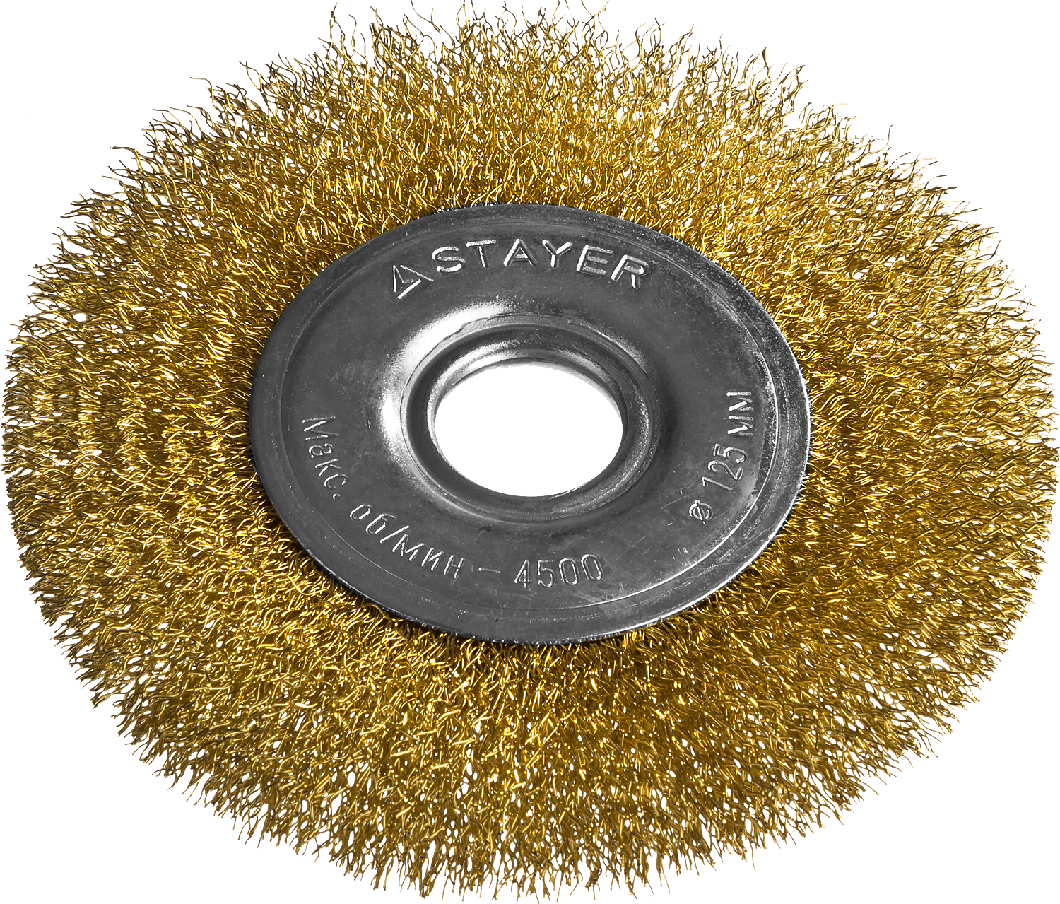 Щетка дисковая латунированная 100 мм для УШМ Professional Stayer 35122-100 - фото