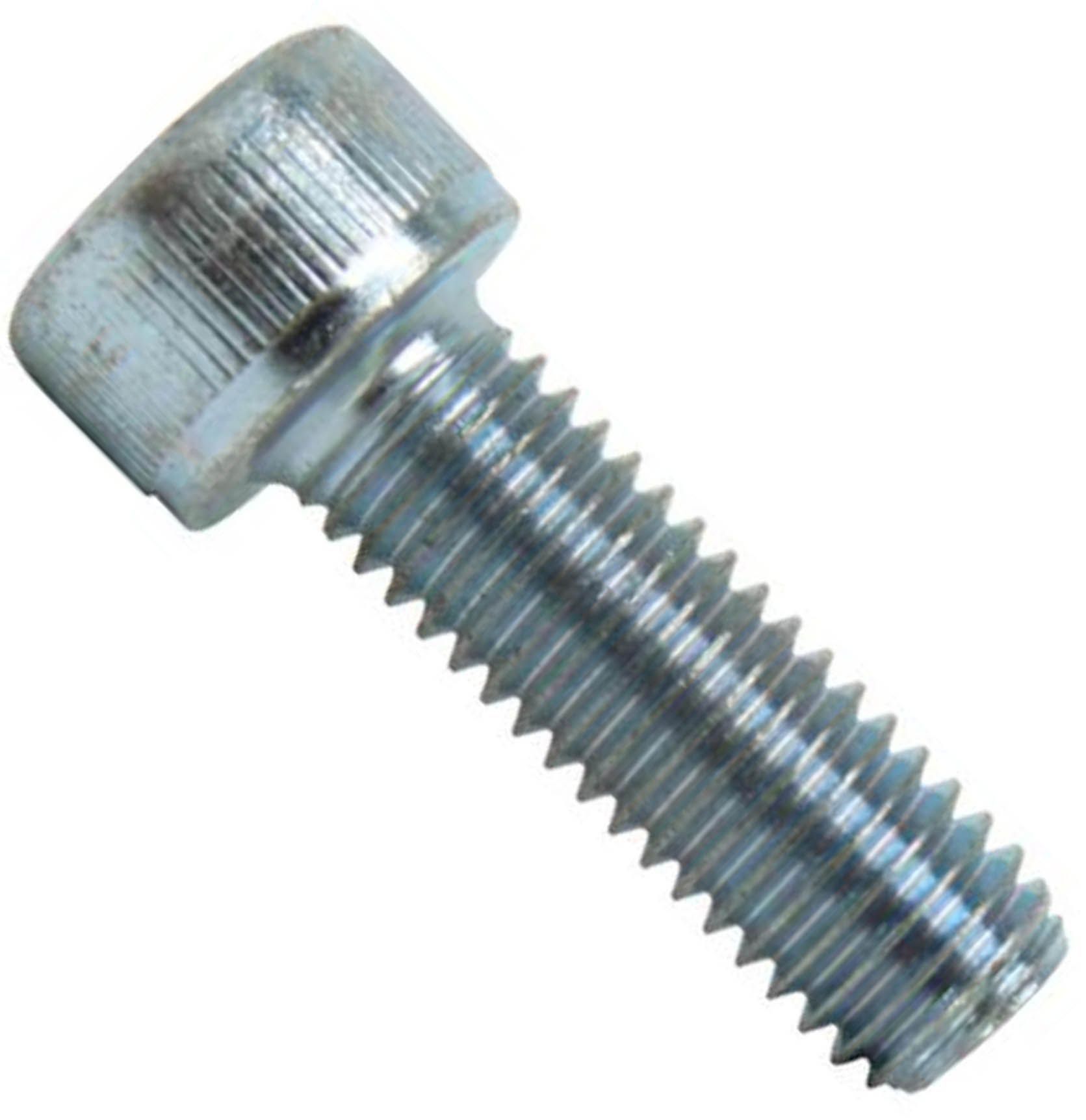 Винт (болт) с мелкой резьбой М16х1,5х45 мм, цилиндрической головкой и внутренним шестигранником DIN 912 (ISO 12474), полная резьба, класс прочности 8.8, оцинкованная сталь - фото