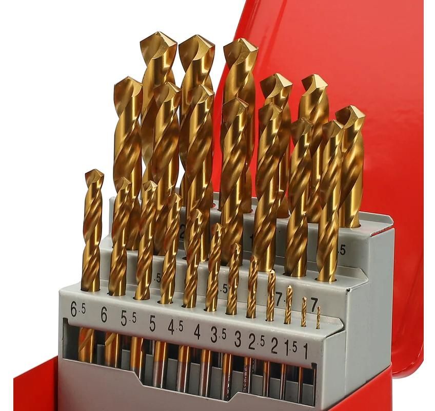 Набор сверл по металлу 1-13 мм HSS-G TiN 118° DIN 338 Pro H-Tools 250215PRO, 25 шт - фото