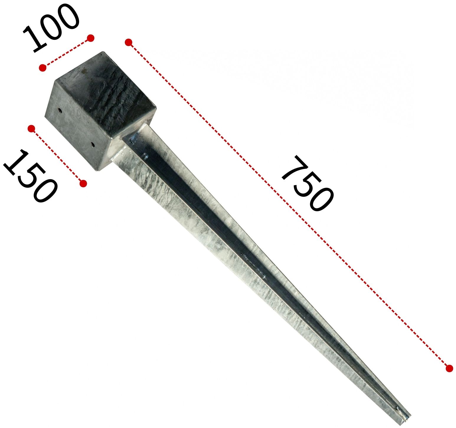 Забивное основание столба 100х750 мм PSG СПК, горячий цинк - фото