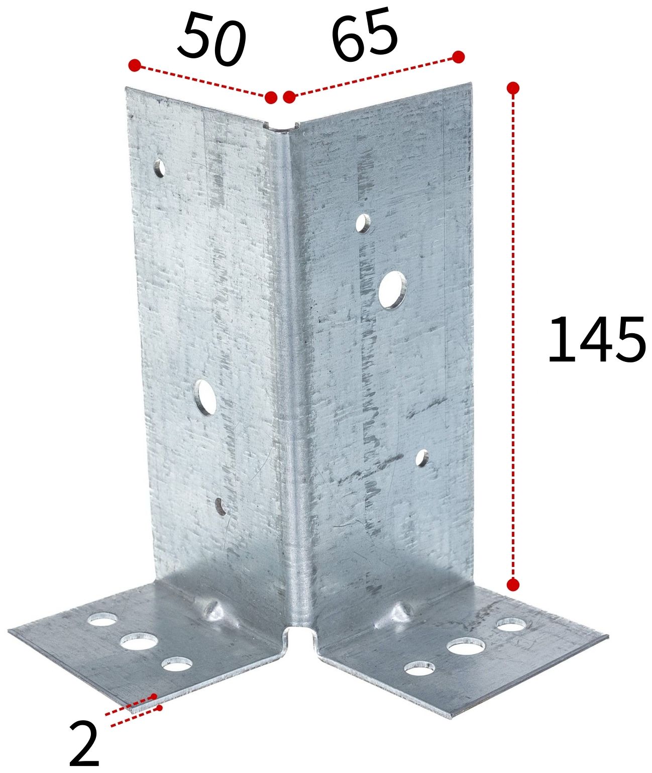 Опора столба DSU СПК 145х65х50, оцинкованная сталь - фото