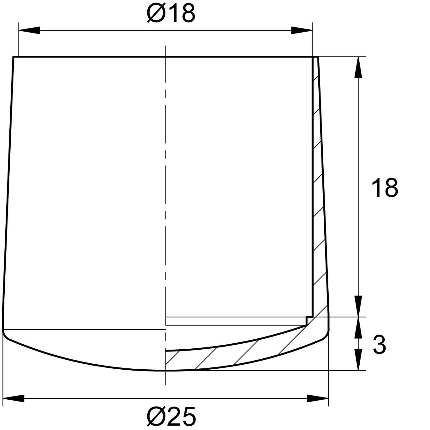 Заглушка 18 мм наружная декоративная для круглых труб НСфЧЕ, пластик, серая (RAL 7040) - фото