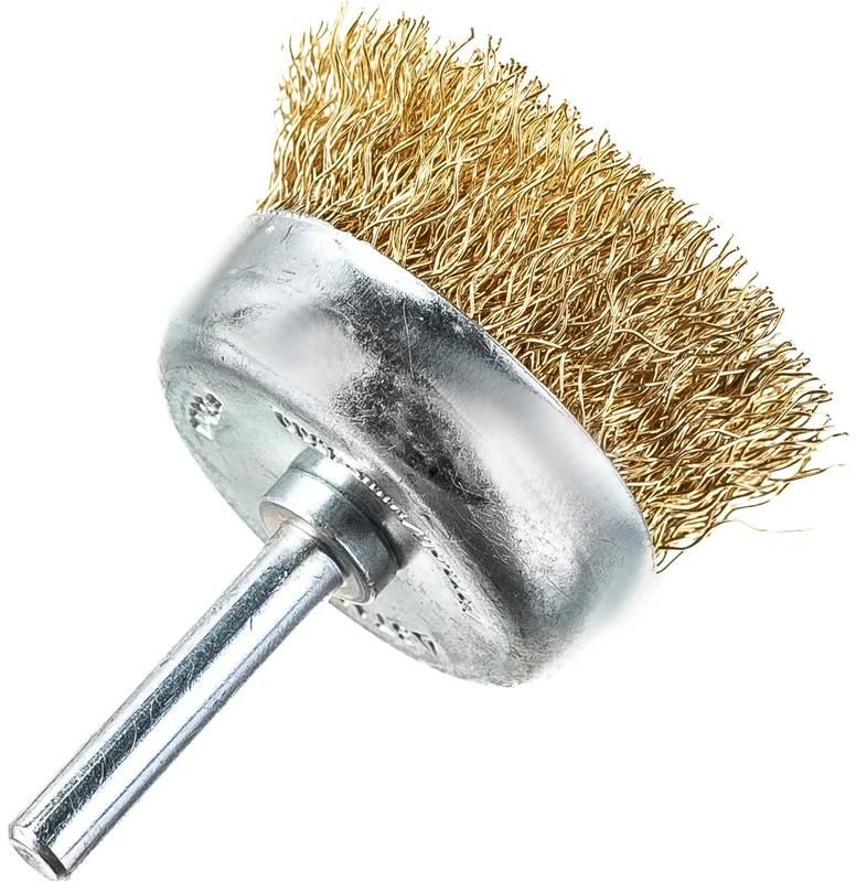 Щетка чашечная для дрели, витая латунированная стальная проволока 0,3 мм Stayer Prof  - фото