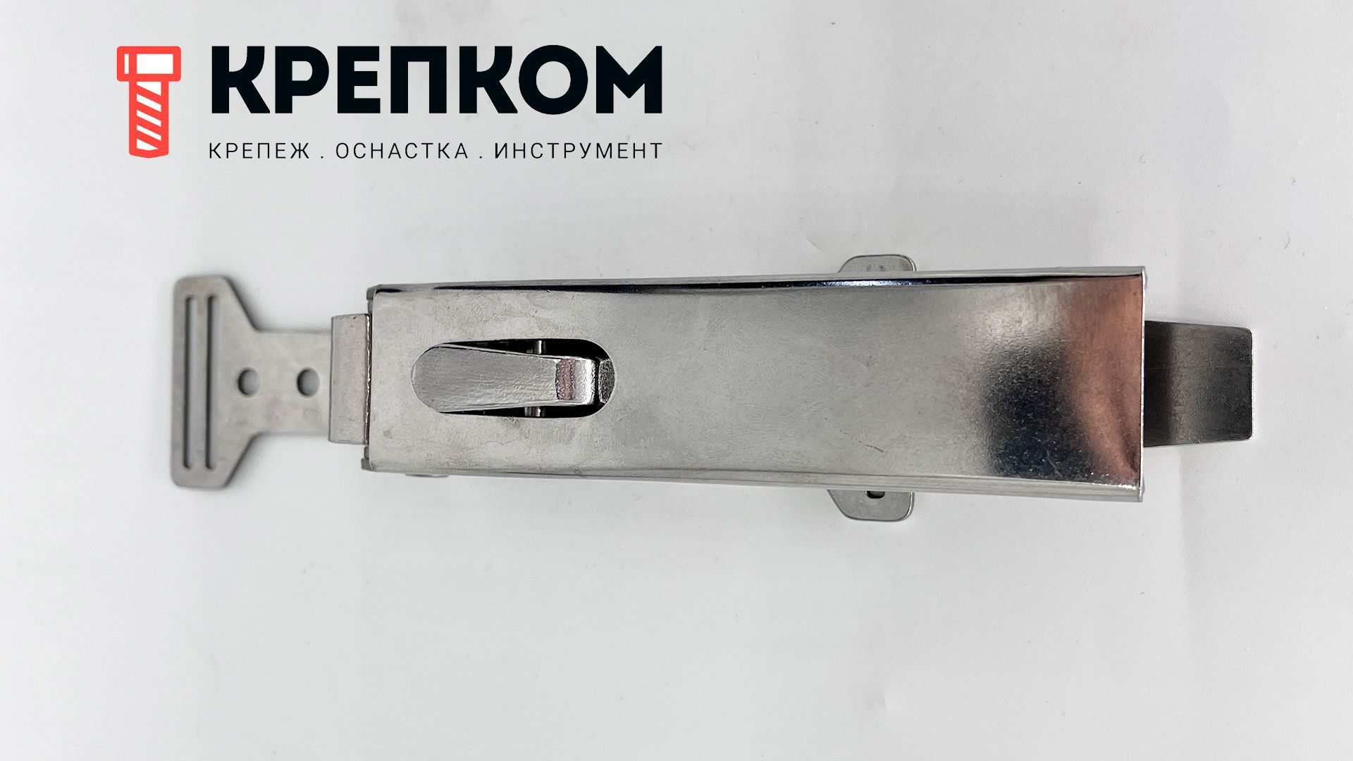 Замок-защелка с кольцевым натяжением L=132 мм, нагрузка 102 кг, BH13, нержавеющая сталь А2 - фото