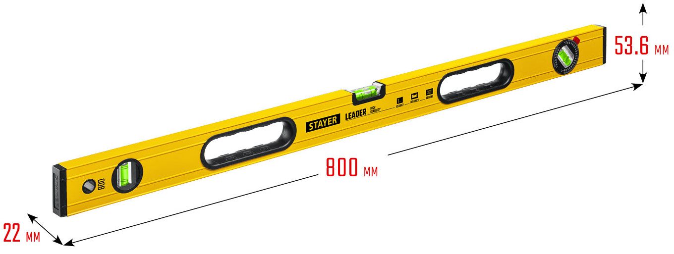 Уровень строительный усиленный 800 мм Stayer Leader Master 3466-080 - фото