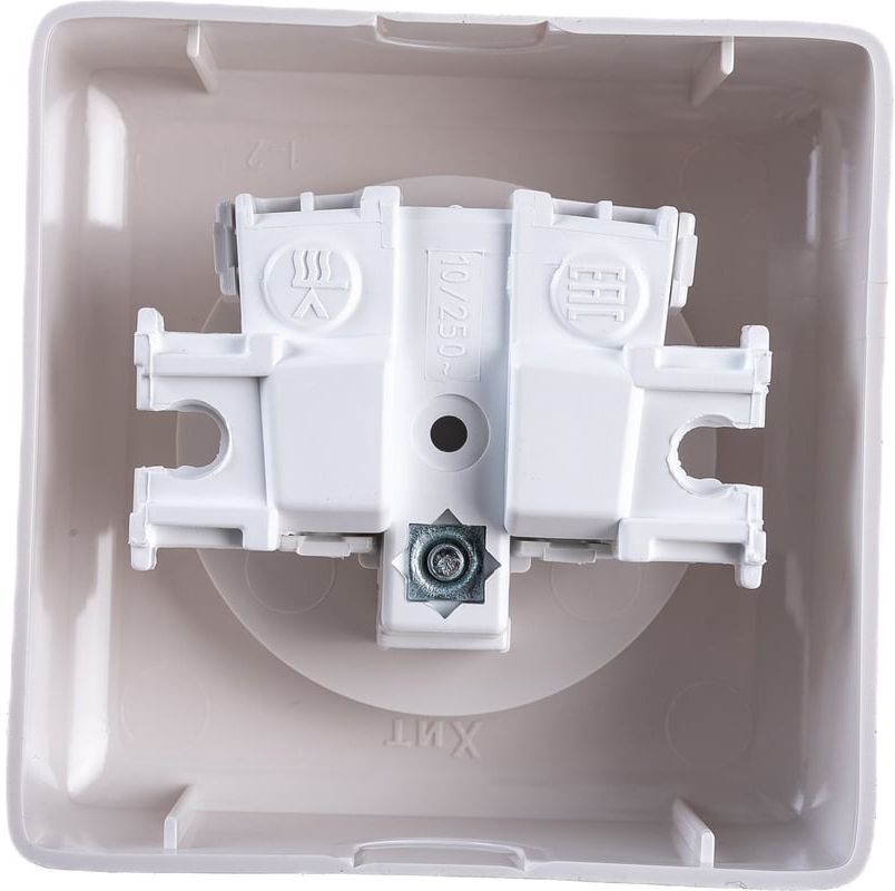 Розетка белая 1-м ОП 10А IP20 250В без заземления Хит Systeme Electric RA10-131-B - фото