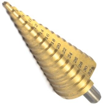 Сверло ступенчатое 4-32 мм, прямая канавка Р6М5 РИ ri.166.36, 15 ступеней - фото