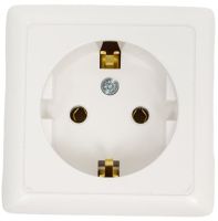 Розетка белая 1-м. ОП 16А IP20 250В с заземлением Хит Systeme Electric RA16-133-B