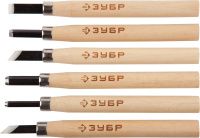 Набор резцов фигурных по дереву ЗУБР 18375-H6, сталь У8А, 6 предметов в блистере