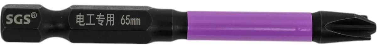 Бита для автоматов ударная Plus/Minus SL/PH2 65 мм Impact SGS 6365-6,0-FPH2-10, сталь S2, 10 шт - фото