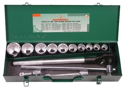 Изображение товара Набор торцевых головок 3/4" DR Jonnesway S04H6415S, 15 штук