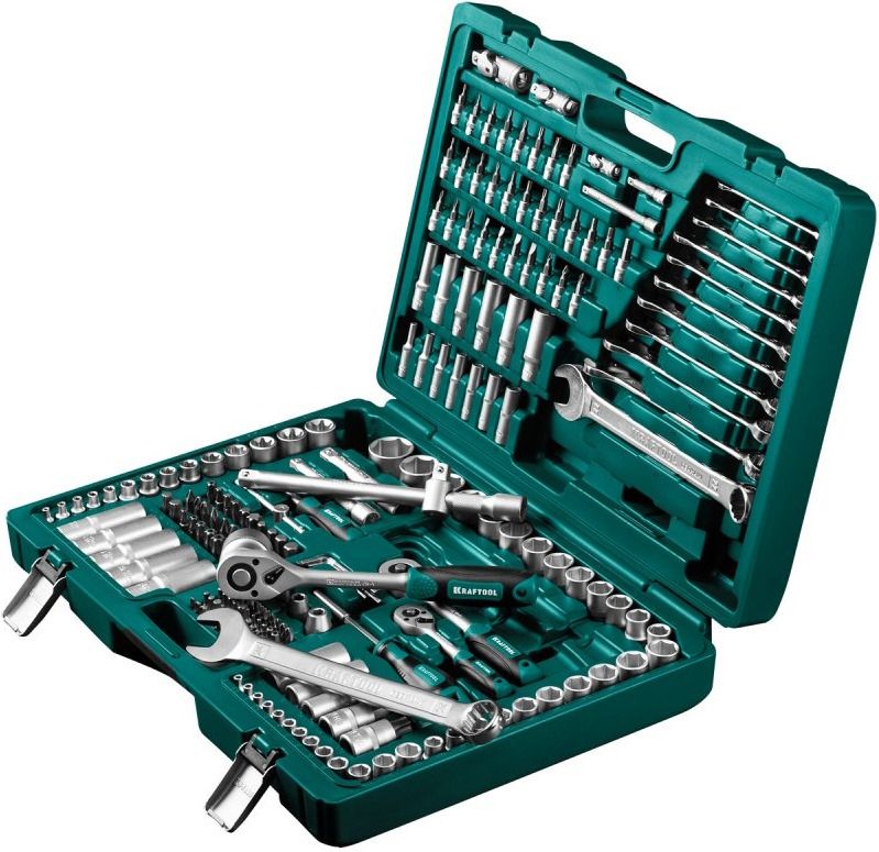 Набор инструмента универсальный 1/2"+3/8"+1/4" Kraftool X-Drive 27888-H216, 216 предметов - фото