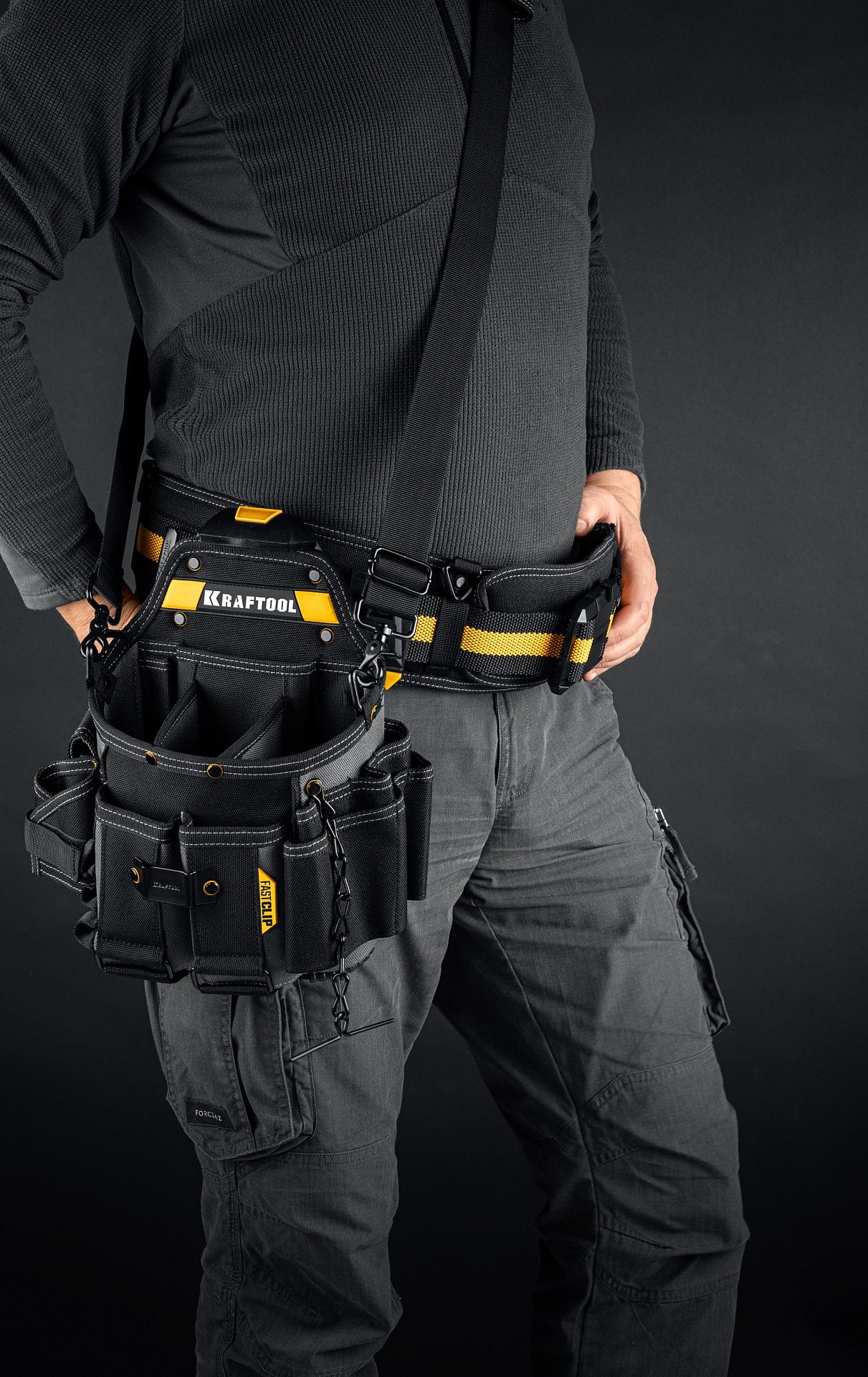 Сумка электрика с креплением FastClip KPB- 23 Kraftbuilt Kraftool 38766 - фото