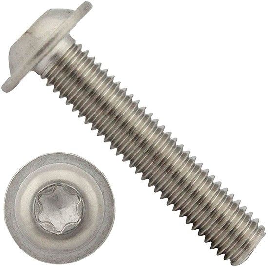 Винт с полукруглой головкой и фланцем ISO (DIN) 7380-2 TORX, нержавеющая сталь А2 - фото