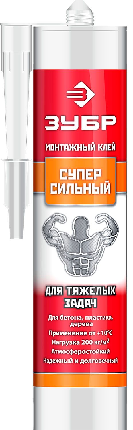 Клей монтажный суперсильный 300 мл ЗУБР 41333, белый - фото