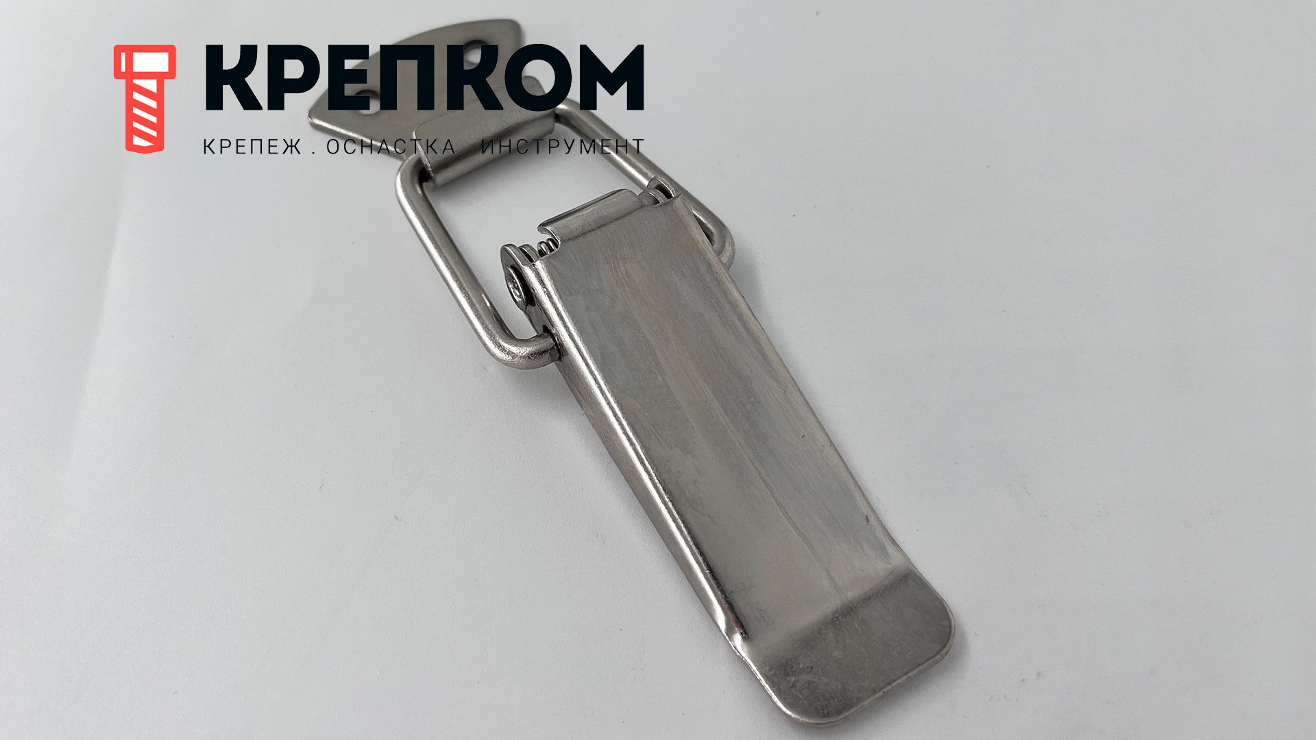 Замок-защелка лягушка L=103 B12, сталь никелированная - фото