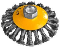 Щетка-крацовка коническая для УШМ, жгутированная стальная проволока 0,5 мм Stayer Prof 