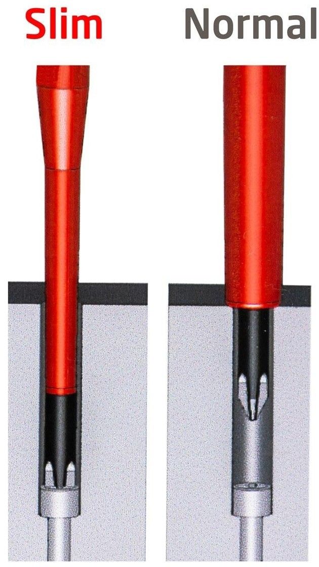 Отвертка диэлектрическая PH0х60 мм S Line Elektro Profi Slim Narex 834100 - фото