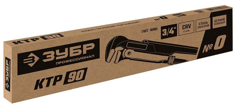 Ключ трубный с прямыми губками КТР ЗУБР - фото